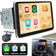 10.1'' Double 2Din Android 15 Rotatable Car Stereo Radio GPS WIFI BT Carplay CAM