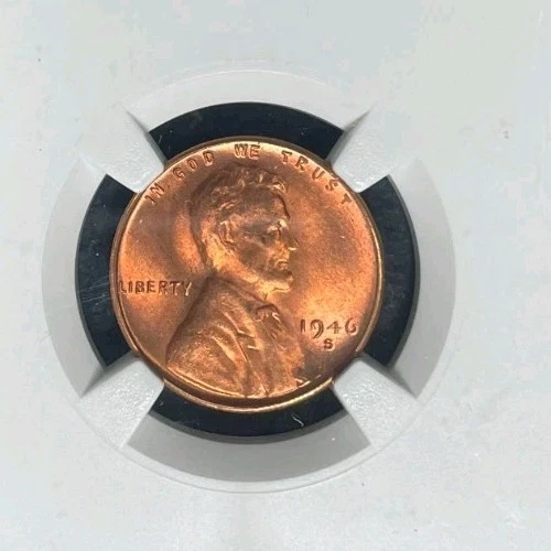 1946-S LINCOLN WHEAT CENT ~ NGC MS 66 RD ~BEAUTIFUL COIN~REF#12-007