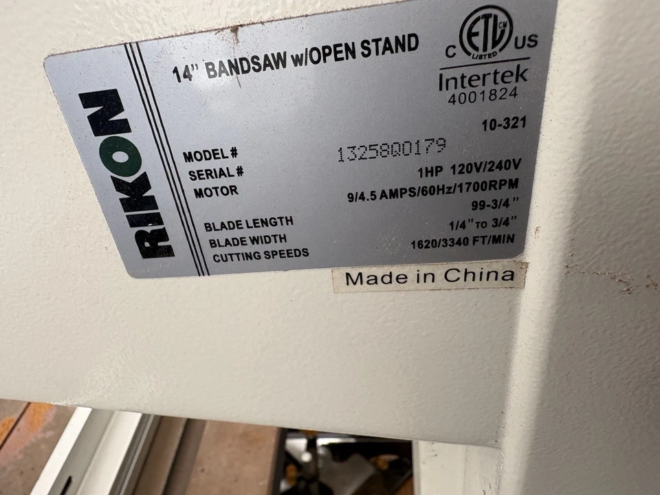 14 Inch Rikon Bandsaw - Image 2 of 2