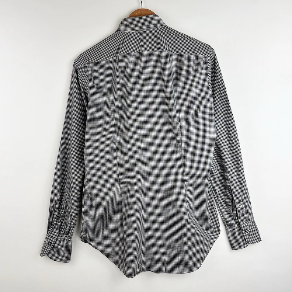 Camisa de vestir Truzzi italiana de algodón manga larga con botones para hombre cuello 15 Foto 3 de 4