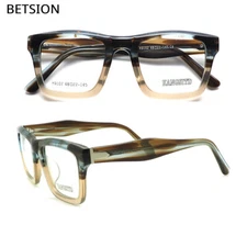 Hand Made Retro Square Acetate Eyeglass Frames Full Rim Reading Glasses Unisex