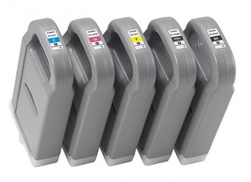 5 x Original Tinte Canon iPF830 iPF840 iPF850 / PFI-707 MBK BK C M Y Cartridges