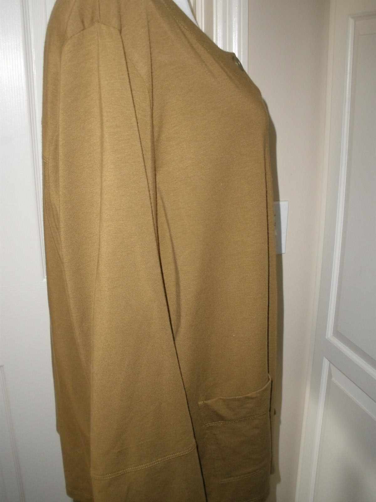 Woman's Eileen Fisher Brown Button Down Sweater Size 1X Long Sleeves (48) image 2