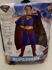 Superman Costume Boys L 12-14 Age 8-10 DC Halloween Rubies BRAND NEW