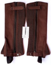 AMIDALE HALF CHAPS HORSE RIDING EQUESTRIAN BROWN AMARA BNWT