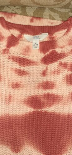 TIME TRUE Pullover Damen Med Hi-Lo TIE DYE Koralle Langarm Grobstrick - Bild 2 von 12