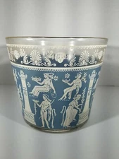 Jeanette glass Wedgewood Blue H Roman Glasswear, Ice bucket  