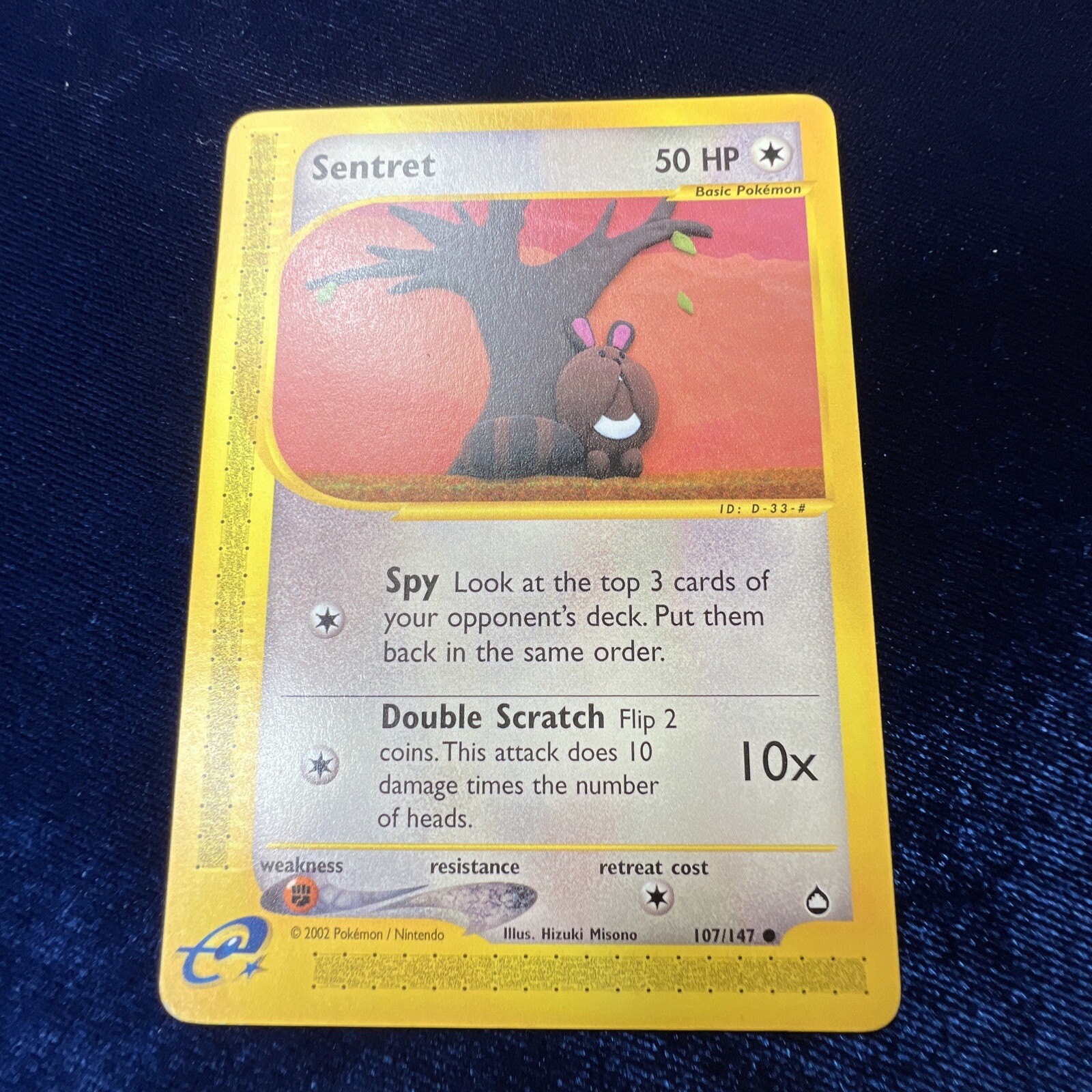 Sentret 107/147 Aquapolis Pokemon E Series Card Vintage 2002 Nintendo