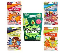 Children Classic Card Games 5 Decks, Old Maid, Go Fish, Tug of War, Crazy 8,