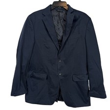 Banana Republic Tessuti Sondrio Italy Blazer Mens 40R Navy Blue Cotton Preppy