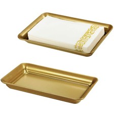 Vintage Farmhouse Decor Metal Vanity Tray 2 Pack ,Countertop Guest Hand Towel...