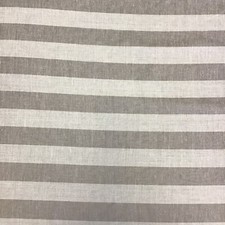 Gray White Striped Vtg Fabric HOME DECOR UPHOLSTERY 2' 3/4" piece