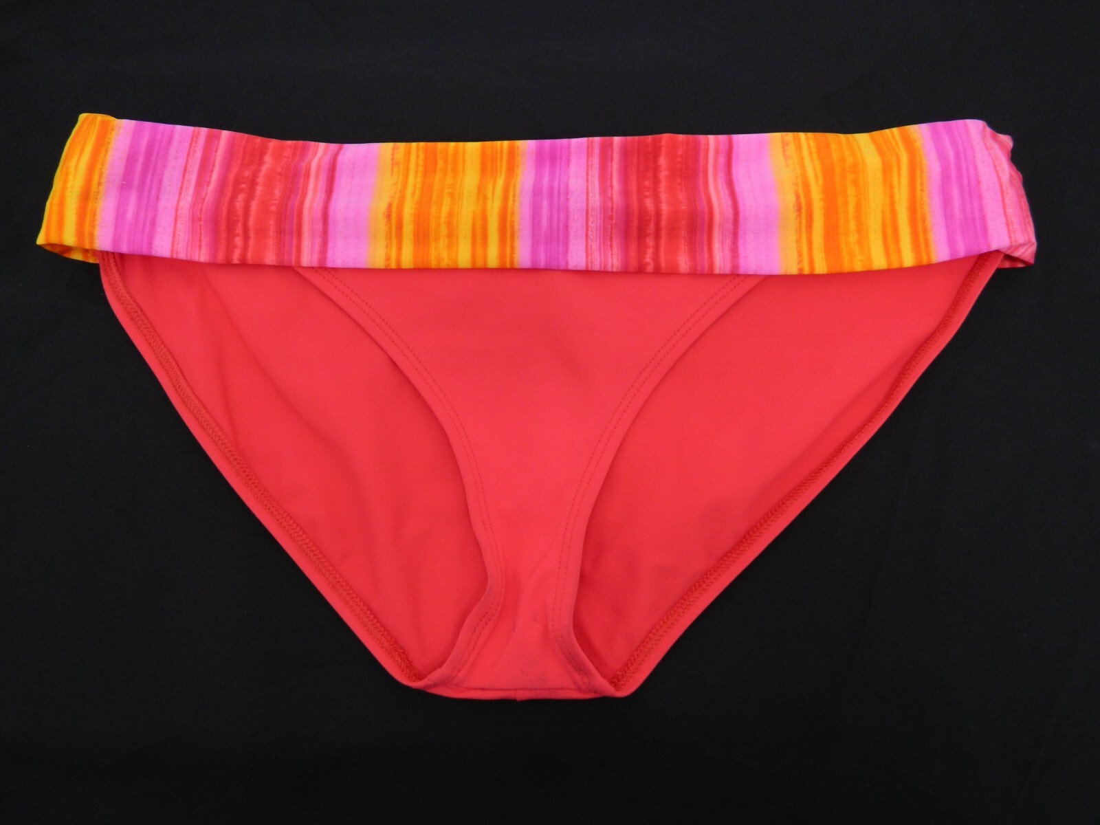 La Blanca Melon Striped Sash Hipster Bikini Swimsuit Bottoms $55 NWT Size 16