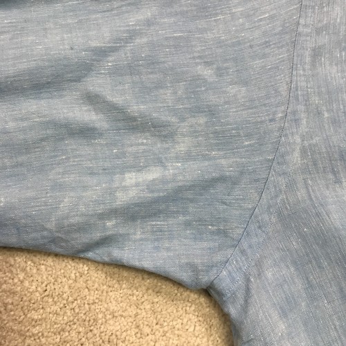 Brooks Brothers 346 Shirt Mens XL Blue 100% Linen Long Sleeves Casual Button Up - Picture 16 of 19
