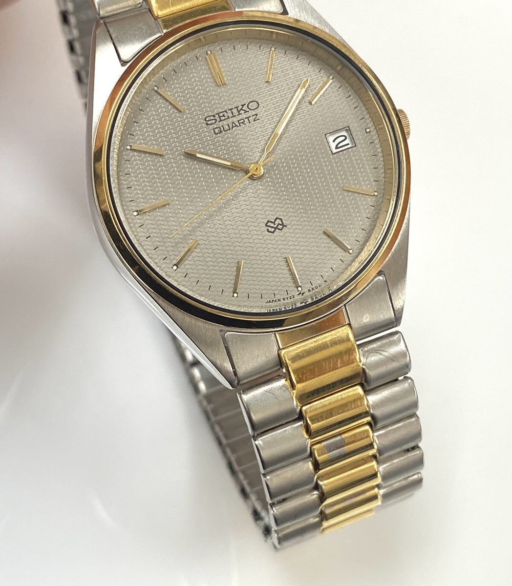 Original Vintage Seiko Quartz S2 Two Tone DUMMY Watch, 5Y22-8A09 8A0L Original Vintage Seiko Quartz S2 Two Tone DUMMY Watch, 5Y22-8A09 8A0L