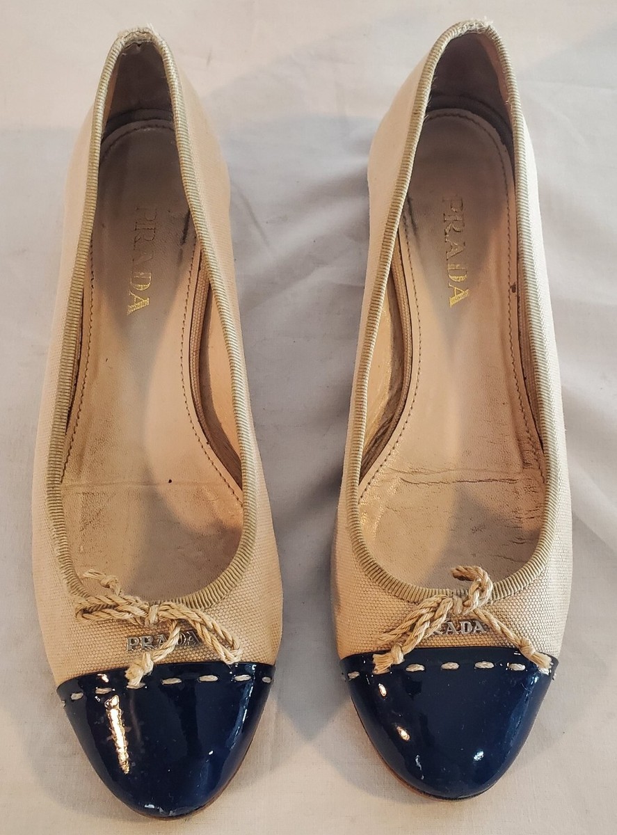 Prada Women's Size 36.5/6-US Calzature Donna Flats Canvas Prada Women's Size 36.5/6-US Calzature Donna Flats Canvas