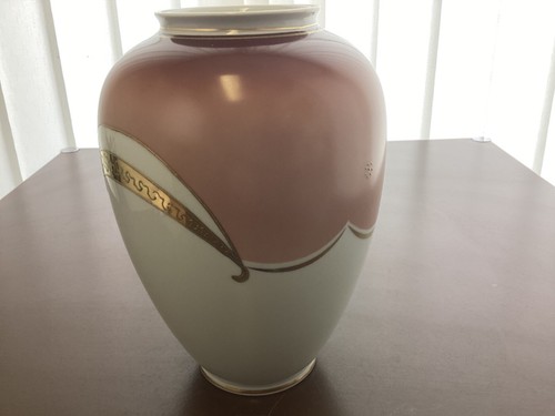 Große Schaubach Kunst Art Deco Porzelanvase Goldrelief Japandecor Lilie um 1920 - Bild 3 von 10