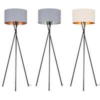 Tripod Floor Lamp Standard Reading Light For Living Room Lampshade LED Bulb