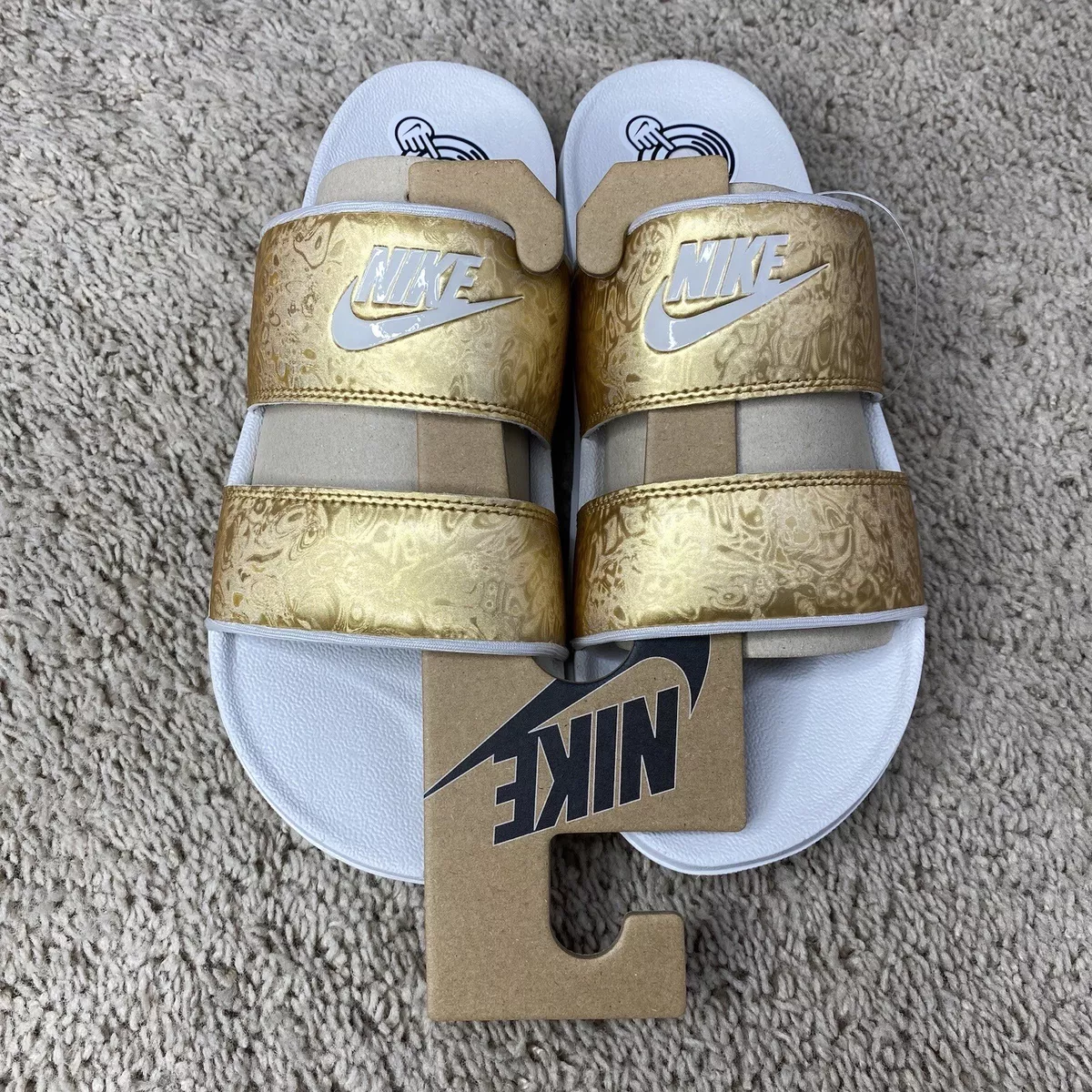 Nike gold flip flops sale