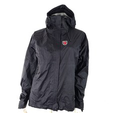 Fjallraven Women's Back Bäck Rain Jacket Raincoat Windbreaker Black Sz M