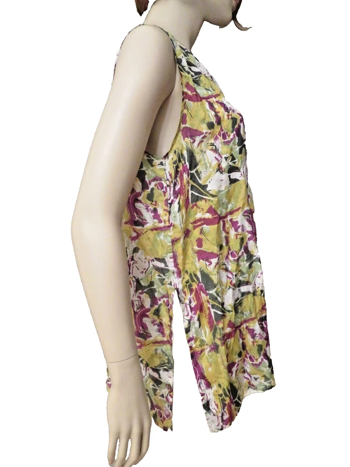 Blusa túnica camisa sin mangas Anthropologie Bogari talla M seda sin mangas con botones Foto 4 de 4