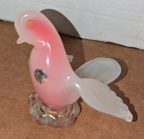 Vintage Murano Seguso Style Pink &White Albastro Art Glass