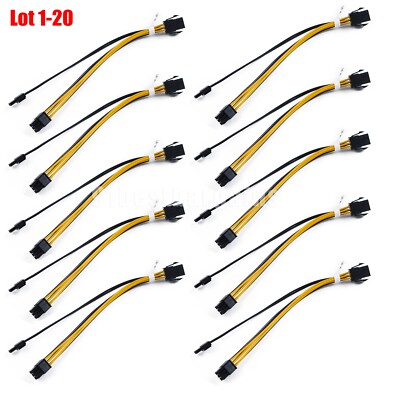 Lot 1-10 6pin to 8pin PCI Express Power Converter Cable for GPU Video Card PCIE