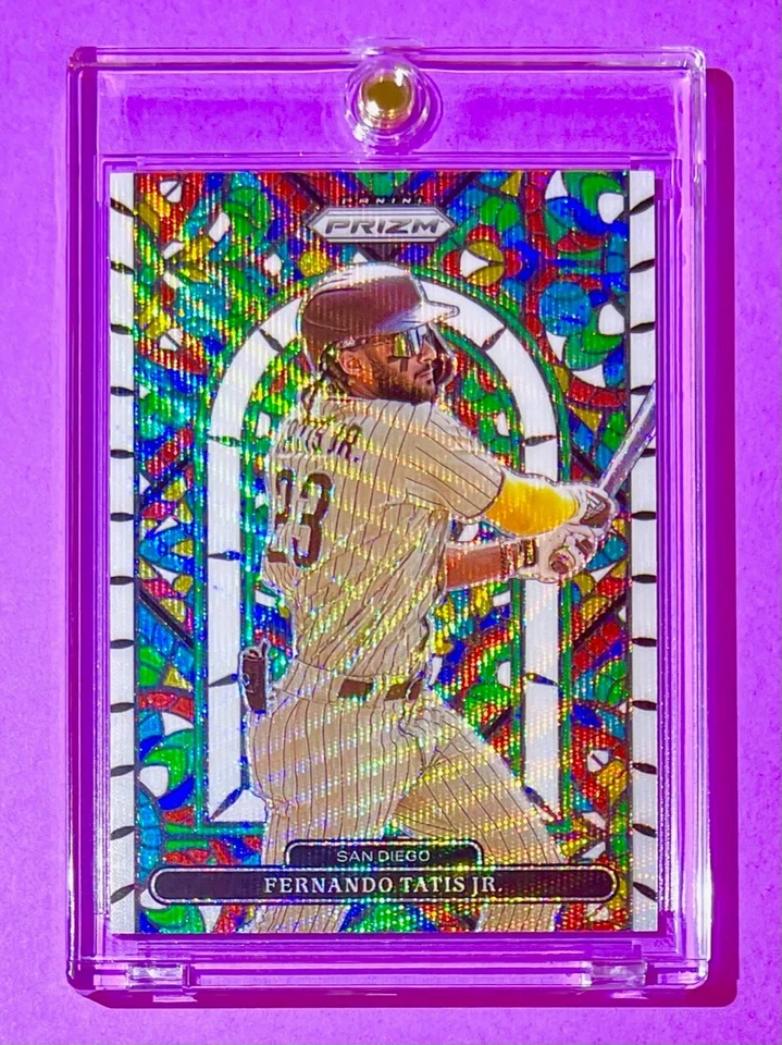 Fernando Tatis Jr RARE STAINED GLASS WHITE WAVE REFRACTOR PANINI PRIZM - MINT! - Image 2 of 4