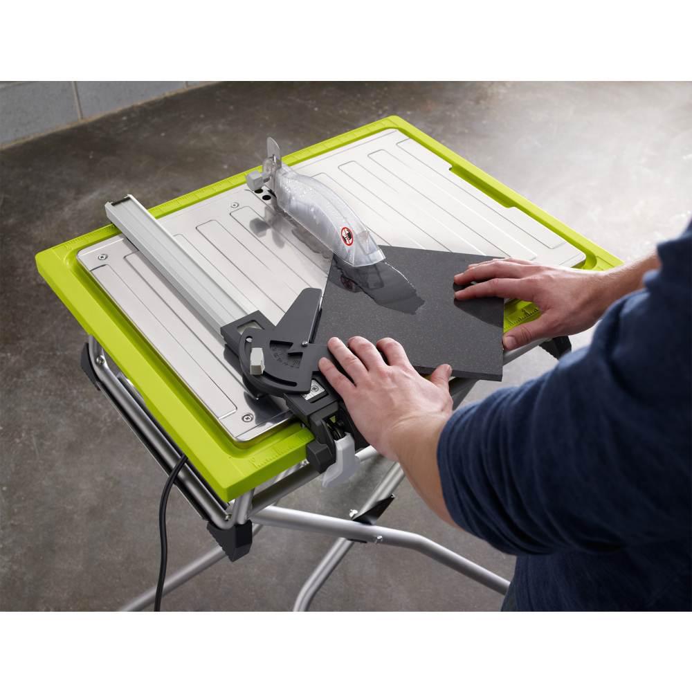 Ryobi Tile Saw Wet 7 in Blade with Stand Diamond Bevel Cut Rip Miter Cutting NEW