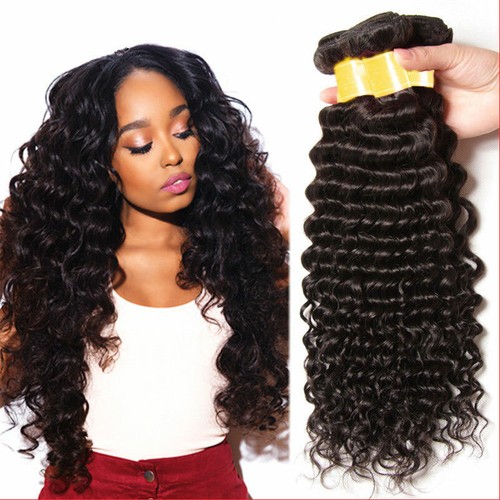9A Deep Wave Curly 4 Bundles Brazilian Virgin Remy 100% Human Hair Extensions US - 第 1/10 張圖片