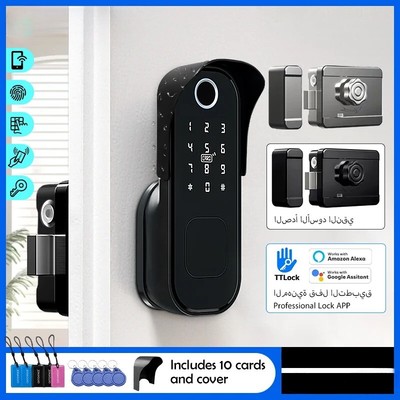 New Fingerprint Waterproof App Outdoor Garden Locks Remote Control Code Keyless-