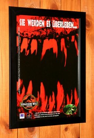The Lost World Jurassic Park Sega Saturn PS1 Promo Small Poster / Ad Page Framed