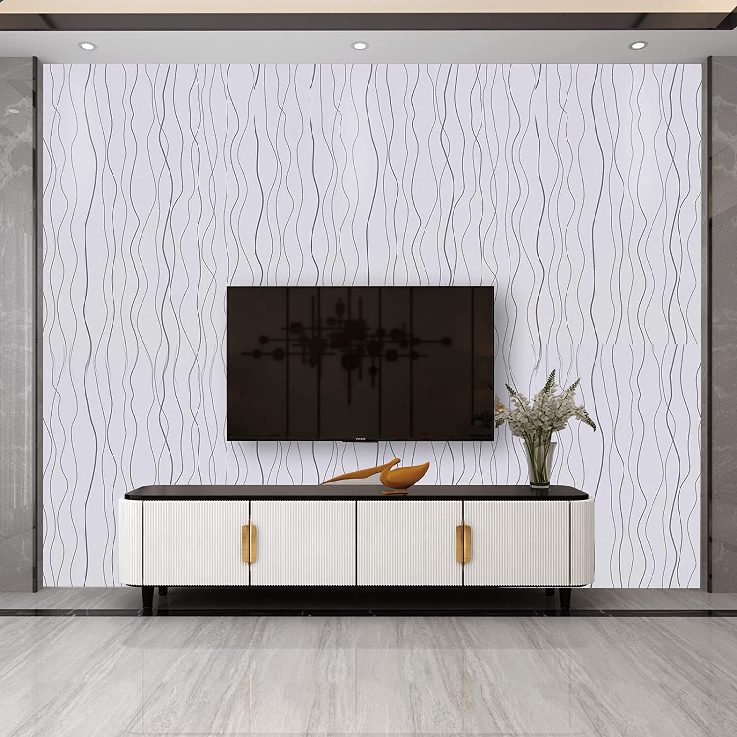 White Stripe Wallpaper Peel and Stick Wallpaper Removable Wallpaper 236
