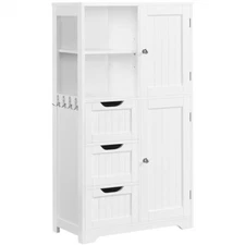 42″ Bathroom Storage Cabinet, Bathroom Floor Cabinet with Open Compartments
