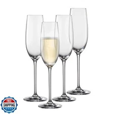 SCHOTT ZWIESEL Vinos Champagne Glass (Set of 4), Champagne Glasses with Effer