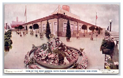 Rhodes Brothers Department Store Rooftop Garden Tacoma WA Chrome Postcard G19