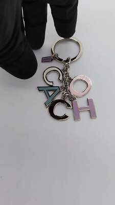 Rare✨️Coach Lion Signature Keychain Rare COACH Pastel Colors Signature Multi Charm Keychain Key Ring