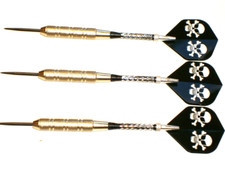 Steel Tip Darts, New 21 Gram Plated, with Aluminum Spinning Shafts 3541