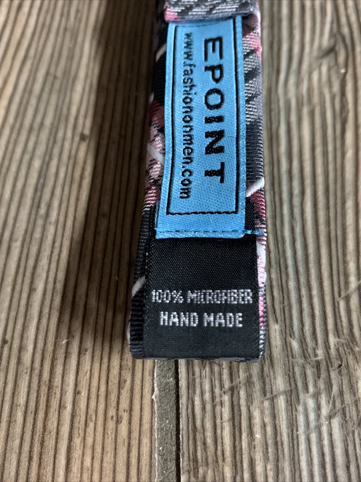 Gravata borboleta xadrez microfibra casamento-festa-homens tecido presente por ponto cinza rosa *nova* - Imagem 3 de 4