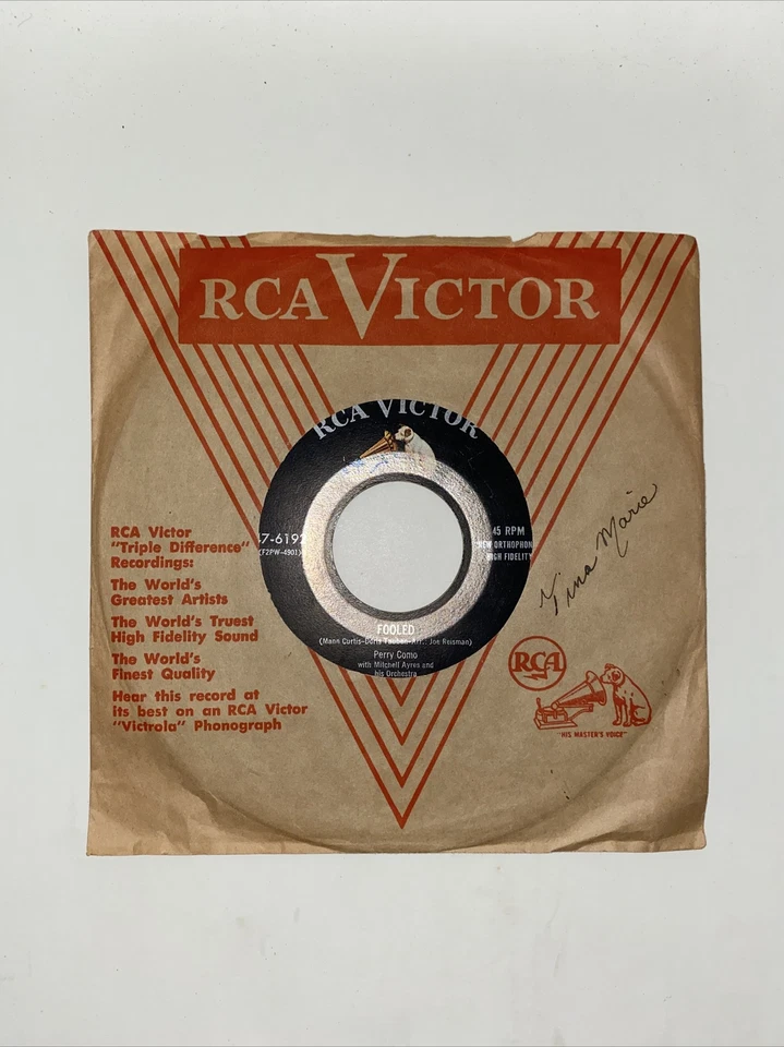 78 RPM Perry Como Tina Marie EX+++ Pop Crooner Fooled 47-6192 Foto 2 de 4