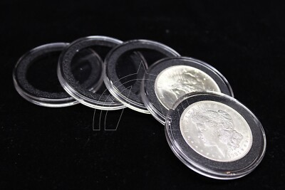 #ad #ad 10 Genuine Airtite Coin Capsules w 38mm BLACK Rings for US Large Silver Dollars $13.25