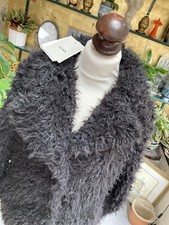 Ichi Faux Fur Coat Size Uk S Rrp £74.99 Soft Feel Shaggy Polyester. New With Tag