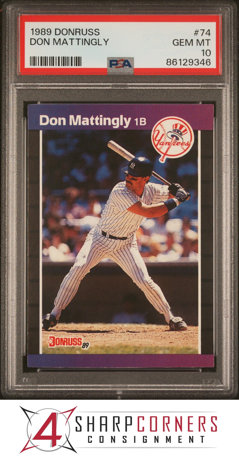 1989 DONRUSS #74 DON MATTINGLY YANKEES PSA 10
