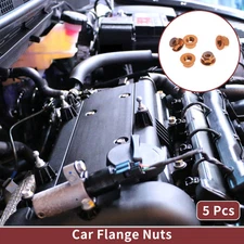5 Pcs M5 Car Flange Nuts Aluminum Alloy,Plastic Rubber Ring Flat Hex Orange