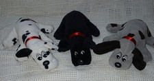 Pound Puppies Lot of 3 Tonka Vintage Plush Puppy Dog Spotted, Black, And Gray