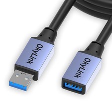 5ft 1.5M USB 3.0/3.2 Gen 1 Extension Cable A 5 ft, Black cable  Gray shell