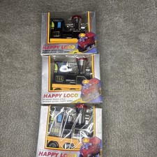 3 Vintage Happy Loco Battery Operated Toy Train Hong Kong T86 Flashing