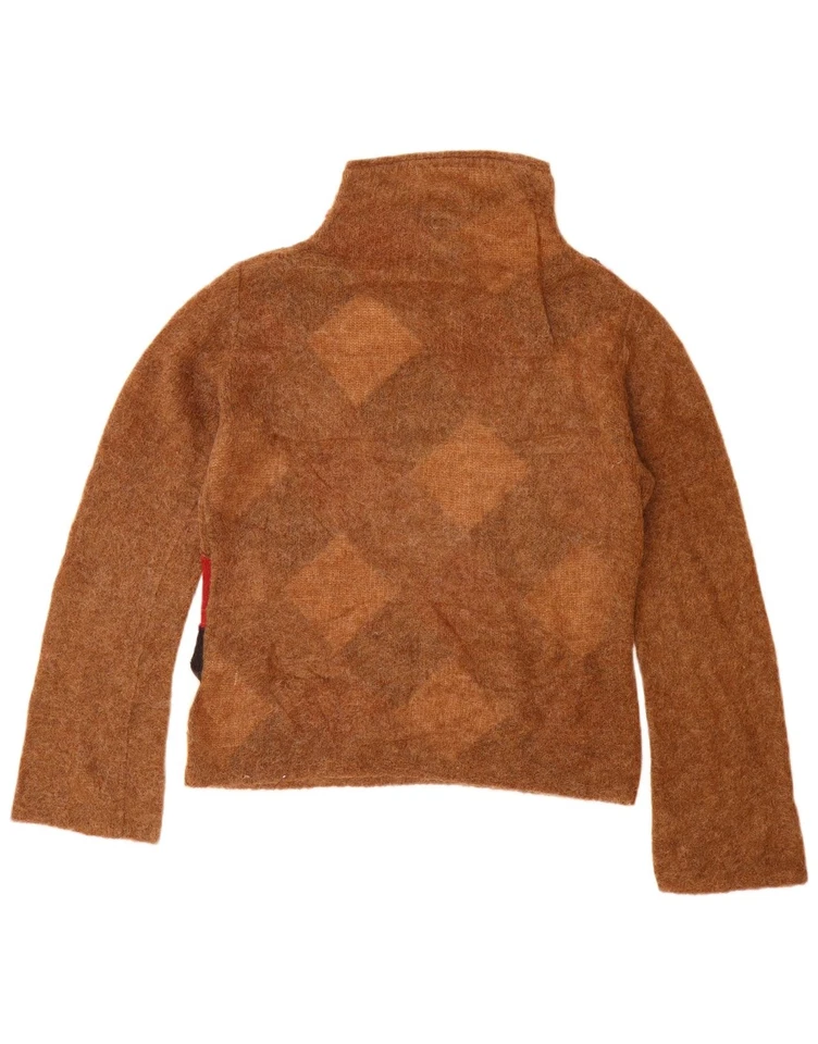 Suéter Jersey BURBERRY Mujer Cuello Tortuga Reino Unido 6 XS Marrón Argyle/Diamante DJ21 Foto 2 de 3