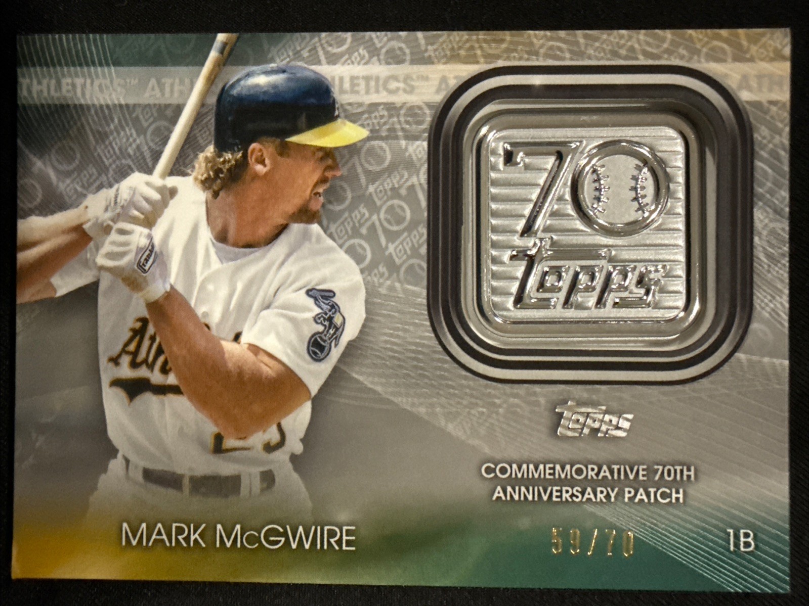2021 Topps Mark McGwire T70P-MM 70th Anniversary Logo Platinum #/70 Athletics