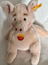 Steiff EAN 056963  Das Schwein  Fun Pig With Grinning Smile Plush Animal